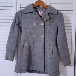 Girls Gray Sparkle skirted Peacoat